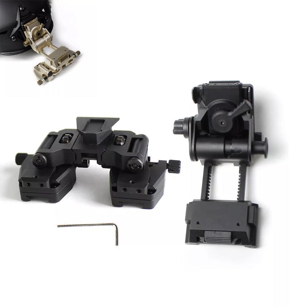 Night Vision Goggles NVG Mount for L4 G24 NVG Metal Helmet Mount +Dual Binocular Bridge Night Vision Mount for PVS 14 (Black)