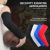 GDXTA Basketball Elbow Pads Compression Arm Sleeves, Collision Avoidance Padded Shooter Sleeves for Men Volleyball Baseball (Red,Medium) view 2