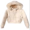 Udeniy Womens Trendy Winter Jackets Casual Crop Quilted Puffer Coat Light Weight Long Sleeve Button Down Outerwear With Hood view 1