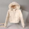 Udeniy Womens Trendy Winter Jackets Casual Crop Quilted Puffer Coat Light Weight Long Sleeve Button Down Outerwear With Hood view 2