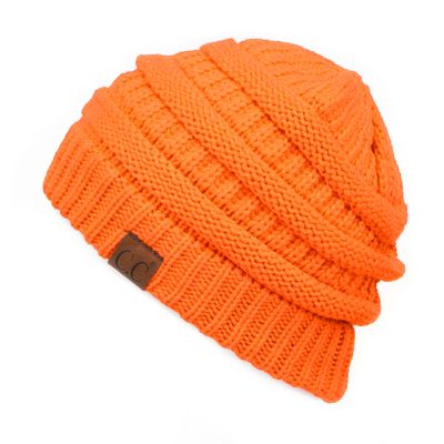 C.C Exclusives Cable Knit Beanie - Thick, Soft & Warm Chunky Beanie Hats (Orange)