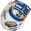 Rawlings | Liberty Advanced ColorSync Fastpitch Softball Glove | Left Hand Throw | 13" | First Base | Single Post, Double-Bar Web | White/Royal/Gold view 4
