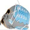 Rawlings | Liberty Advanced ColorSync Fastpitch Softball Glove | Right Hand Throw | 12.5" | Utility | X-Laced Basket Web | Grey/Columbia Blue/Gold view 2