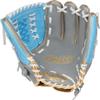 Rawlings | Liberty Advanced ColorSync Fastpitch Softball Glove | Right Hand Throw | 12.5" | Utility | X-Laced Basket Web | Grey/Columbia Blue/Gold view 3