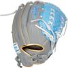 Rawlings | Liberty Advanced ColorSync Fastpitch Softball Glove | Right Hand Throw | 12.5" | Utility | X-Laced Basket Web | Grey/Columbia Blue/Gold view 4