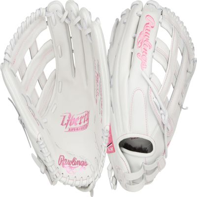 Rawlings | Liberty Advanced ColorSync Fastpitch Softball Glove | Left Hand Throw | 12.75" | Outfield | Pro H Web | White/Pink
