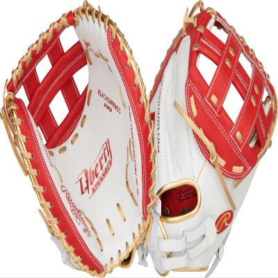 Rawlings | Liberty Advanced ColorSync Fastpitch Softball Glove | Right Hand Throw | 34" | Catcher | Modified Pro H Web | White/Scarlet/Gold