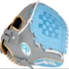 Rawlings | Liberty Advanced ColorSync Fastpitch Softball Glove | Right Hand Throw | 12" | Utility | Basket Web | Grey/Columbia Blue/Gold view 2