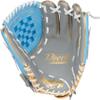 Rawlings | Liberty Advanced ColorSync Fastpitch Softball Glove | Right Hand Throw | 12" | Utility | Basket Web | Grey/Columbia Blue/Gold view 3
