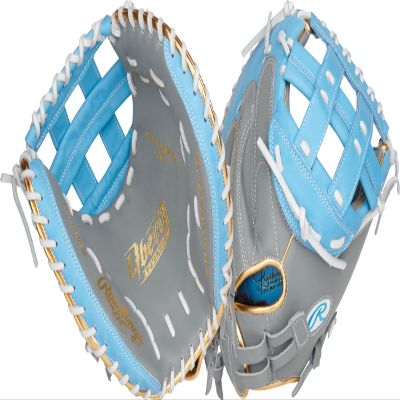 Rawlings | Liberty Advanced ColorSync Fastpitch Softball Glove | Right Hand Throw | 34" | Catcher | Modified Pro H Web | Grey/Columbia Blue/Gold