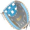 Rawlings | Liberty Advanced ColorSync Fastpitch Softball Glove | Right Hand Throw | 34" | Catcher | Modified Pro H Web | Grey/Columbia Blue/Gold view 3