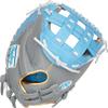 Rawlings | Liberty Advanced ColorSync Fastpitch Softball Glove | Right Hand Throw | 34" | Catcher | Modified Pro H Web | Grey/Columbia Blue/Gold view 4