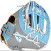 Rawlings | Liberty Advanced ColorSync Fastpitch Softball Glove | Right Hand Throw | 13" | First Base | Single Post, Double-Bar Web | Grey/Columbia Blue/Gold view 2