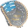 Rawlings | Liberty Advanced ColorSync Fastpitch Softball Glove | Right Hand Throw | 13" | First Base | Single Post, Double-Bar Web | Grey/Columbia Blue/Gold view 3