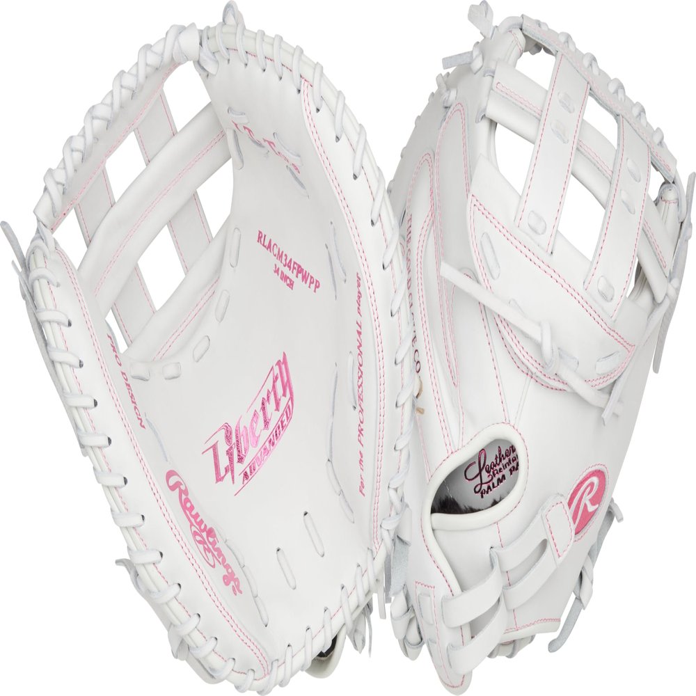 Rawlings | Liberty Advanced ColorSync Fastpitch Softball Glove | Right Hand Throw | 34" | Catcher | Modified Pro H Web | White/Pink