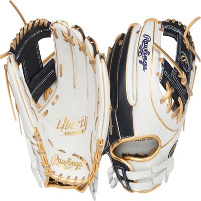 Rawlings | Liberty Advanced ColorSync Fastpitch Softball Glove | Right Hand Throw | 11.75" | Infield | Pro I Web | White/Navy/Gold