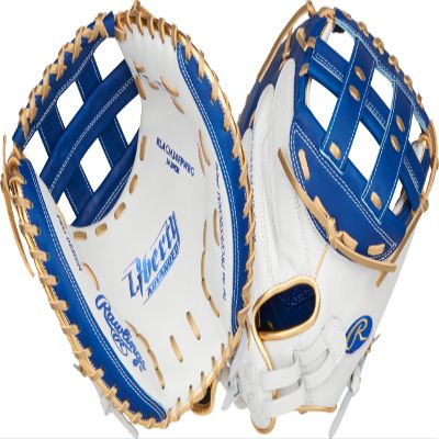 Rawlings | Liberty Advanced ColorSync Fastpitch Softball Glove | Right Hand Throw | 34" | Catcher | Modified Pro H Web | White/Royal/Gold