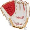Rawlings | Liberty Advanced ColorSync Fastpitch Softball Glove | Right Hand Throw | 12" | Utility | Basket Web | White/Scarlet/Gold view 3