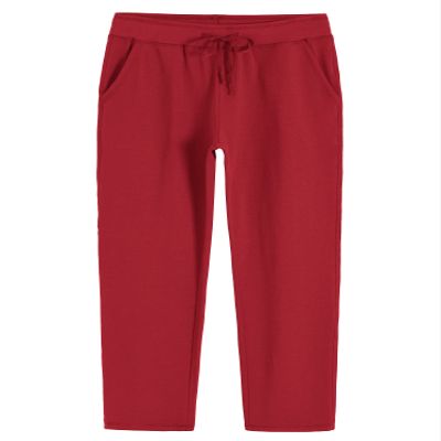 Weintee Women's Petite Cotton Sweatpants with Pockets L Red