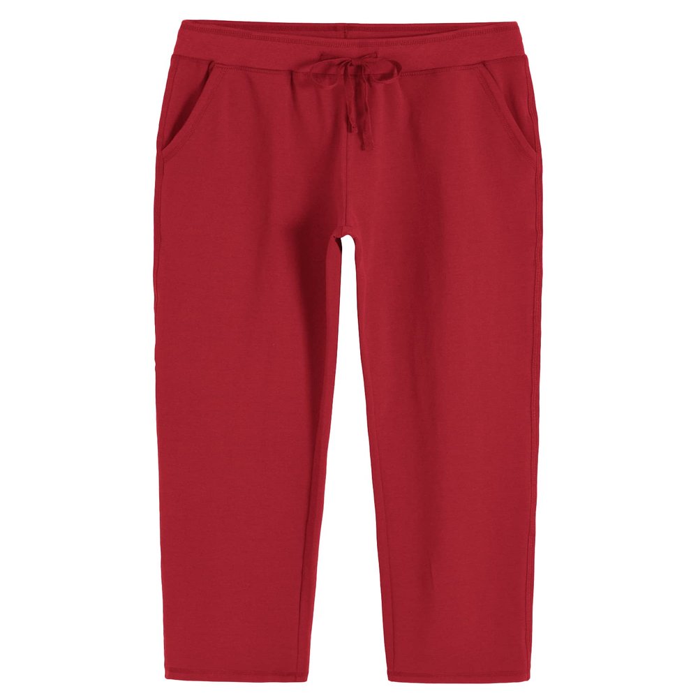 Weintee Women's Petite Cotton Sweatpants with Pockets L Red