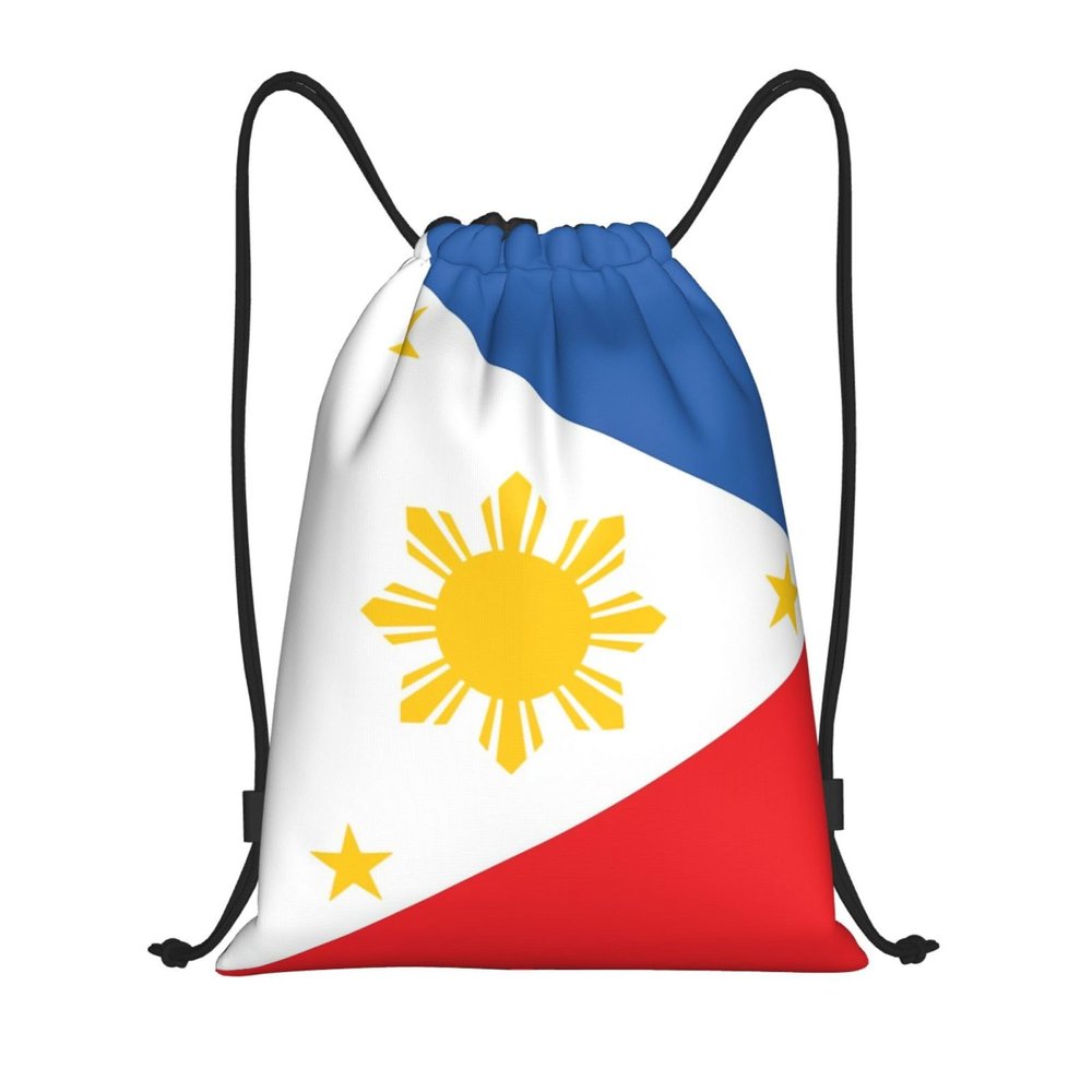 PRTYABS Cute Philippines Flag Bags Women Men Flag Drawstring Backpack Adjustable Bags for Women Men