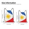 PRTYABS Cute Philippines Flag Bags Women Men Flag Drawstring Backpack Adjustable Bags for Women Men view 4