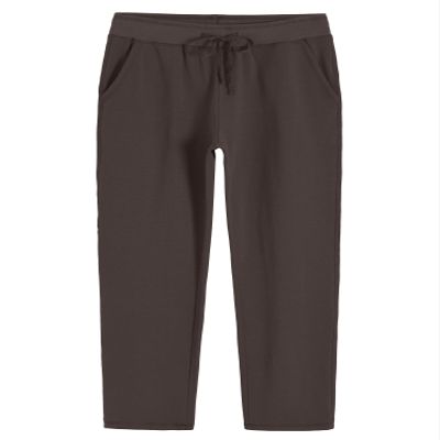 Weintee Women's Petite Cotton Sweatpants with Pockets L Brown