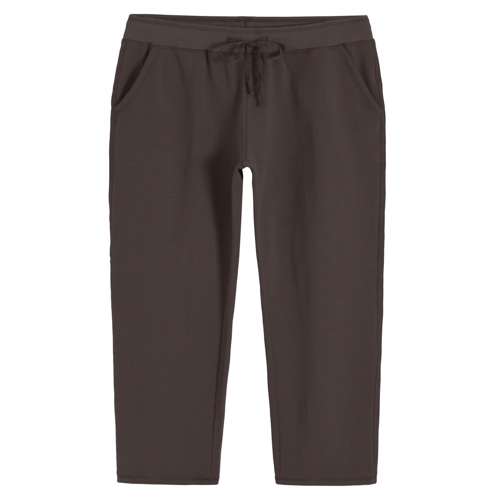 Weintee Women's Petite Cotton Sweatpants with Pockets L Brown