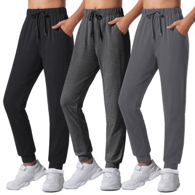 Auranso Girls Joggers 3 Pack Quick Dry Casual Sweatpants Kids Athletic Lounge Joggers Boys Active Running Pants with Pockets 13-14 Years Black Dark-Grey Pure-Grey