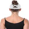 2 Packs Womens Ponytail Criss Cross Hat Baseball Cap Distressed Ponytail Hat High Messy Bun Trucker Ponycap White view 2