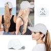 2 Packs Womens Ponytail Criss Cross Hat Baseball Cap Distressed Ponytail Hat High Messy Bun Trucker Ponycap White view 4