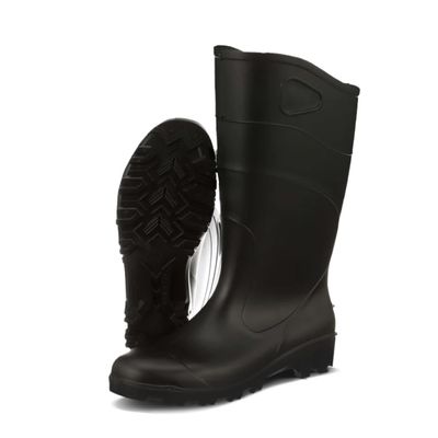 Heartland All Purpose 15 Waterproof Steel Toe Boots for Men - Lightweight, Flexible PVC Boots with Easy On/Off, Slip-Resistant Outsoles, Black - 10