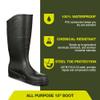 Heartland All Purpose 15 Waterproof Steel Toe Boots for Men - Lightweight, Flexible PVC Boots with Easy On/Off, Slip-Resistant Outsoles, Black - 10 view 4