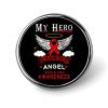 My Hero Is Now My Angel Sickle Cell Awareness Theme Round Metal Badge Lapel Pin,Stylish Patriotic Pattern Button Brooch Decorative Badges for Men Women view 1