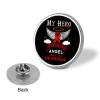 My Hero Is Now My Angel Sickle Cell Awareness Theme Round Metal Badge Lapel Pin,Stylish Patriotic Pattern Button Brooch Decorative Badges for Men Women view 3