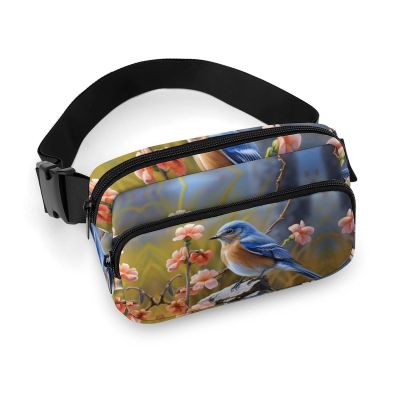 Eastern Bluebird Printed Fanny Pack Fanny Packs for Women Men,Crossbody Bag Large Chest Bag with Adjustable Strap for Outdoors Workout Traveling Casual Running