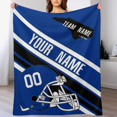 Custom College Football Blanket for Men Women Gifts Designed and Made in The USA Printed Team Name Number Soft Flannel Bed Throw Blankets Cooling Blanket 40"x30", 50"x40", 60"x50", 80" x60
