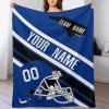 Custom College Football Blanket for Men Women Gifts Designed and Made in The USA Printed Team Name Number Soft Flannel Bed Throw Blankets Cooling Blanket 40"x30", 50"x40", 60"x50", 80" x60 view 1