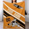 Custom College Football Blanket for Men Women Gifts Designed and Made in The USA Printed Team Name Number Soft Flannel Bed Throw Blankets Cooling Blanket 40"x30", 50"x40", 60"x50", 80" x60 view 1