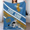 Custom College Football Blanket for Men Women Gifts Designed and Made in The USA Printed Team Name Number Soft Flannel Bed Throw Blankets Cooling Blanket 40"x30", 50"x40", 60"x50", 80" x60 view 1