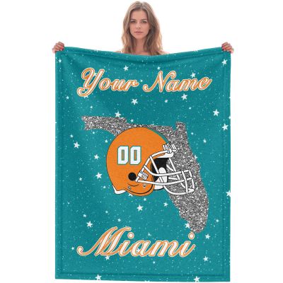 Custom Football Blanket for Men Women Kids Designed and Made in The USA Printed Name Number Soft Flannel Bed Throw Blankets City Map Style Couch Blanket Fans Gifts 40"x30", 50"x40", 60"x50", 80" x60