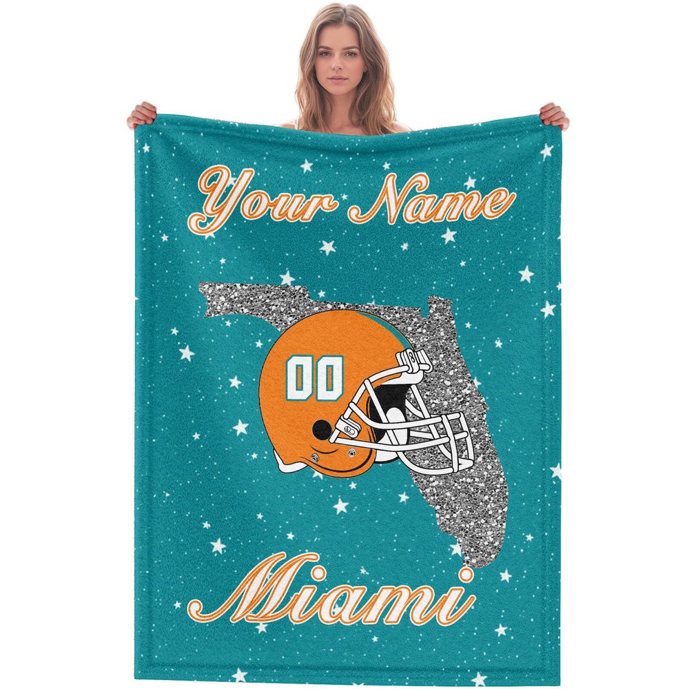 Custom Football Blanket for Men Women Kids Designed and Made in The USA Printed Name Number Soft Flannel Bed Throw Blankets City Map Style Couch Blanket Fans Gifts 40"x30", 50"x40", 60"x50", 80" x60