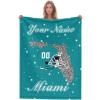 Custom Football Blanket for Men Women Kids Designed and Made in The USA Printed Name Number Soft Flannel Bed Throw Blankets City Map Style Couch Blanket Fans Gifts 40"x30", 50"x40", 60"x50", 80" x60 view 2