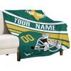Custom College Football Blanket for Men Women Gifts Designed and Made in The USA Printed Team Name Number Soft Flannel Bed Throw Blankets Cooling Blanket 40"x30", 50"x40", 60"x50", 80" x60 view 3