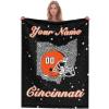 Custom Football Blanket for Men Women Kids Designed and Made in The USA Printed Name Number Soft Flannel Bed Throw Blankets City Map Style Couch Blanket Fans Gifts 40"x30", 50"x40", 60"x50", 80" x60 view 1