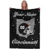 Custom Football Blanket for Men Women Kids Designed and Made in The USA Printed Name Number Soft Flannel Bed Throw Blankets City Map Style Couch Blanket Fans Gifts 40"x30", 50"x40", 60"x50", 80" x60 view 2