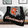 Custom Football Blanket for Men Women Kids Designed and Made in The USA Printed Name Number Soft Flannel Bed Throw Blankets City Map Style Couch Blanket Fans Gifts 40"x30", 50"x40", 60"x50", 80" x60 view 4