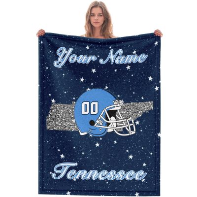Custom Football Blanket for Men Women Kids Designed and Made in The USA Printed Name Number Soft Flannel Bed Throw Blankets City Map Style Couch Blanket Fans Gifts 40"x30", 50"x40", 60"x50", 80" x60