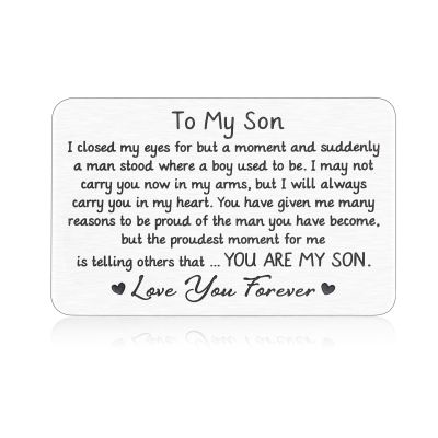 Aeonovs Graduation Gift for Boys Age 16-18, Fathers Day Card for Adult Son, To My Son Wallet Card, 16th Birthday Gifts for Boys, Graduation Cards for Him, Sweet 16 Birthday Cards