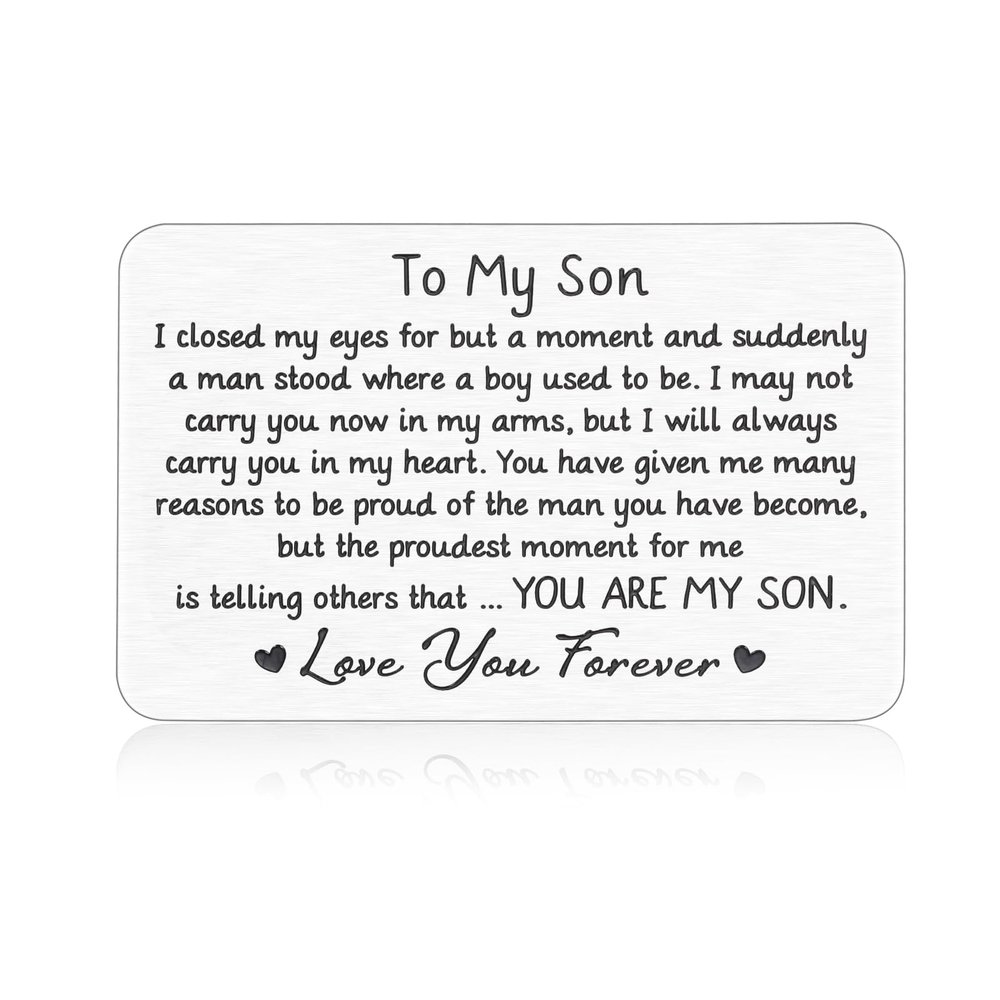 Aeonovs Graduation Gift for Boys Age 16-18, Fathers Day Card for Adult Son, To My Son Wallet Card, 16th Birthday Gifts for Boys, Graduation Cards for Him, Sweet 16 Birthday Cards